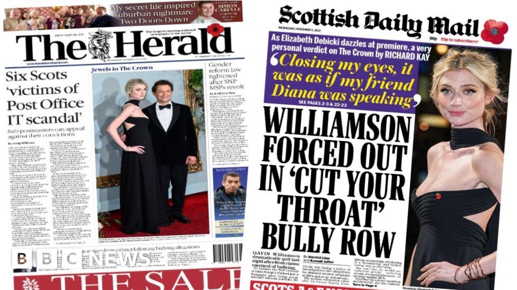 Scotland's papers: Post Office IT scandal appeal and Williamson quits ...
