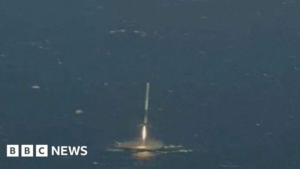 Spacex Reusable Rocket Lands On Ocean Platform Bbc News