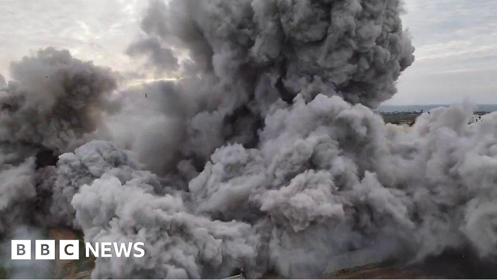Gaza university blown up in massive explosion