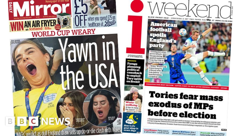 Newspaper headlines: ‘Yawn in the USA’ and Tories fear MP ‘mass exodus’