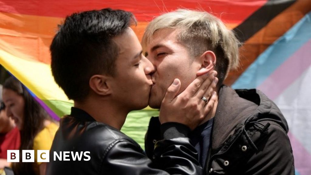 Colombians hold kiss-a-thon in support of gay couple