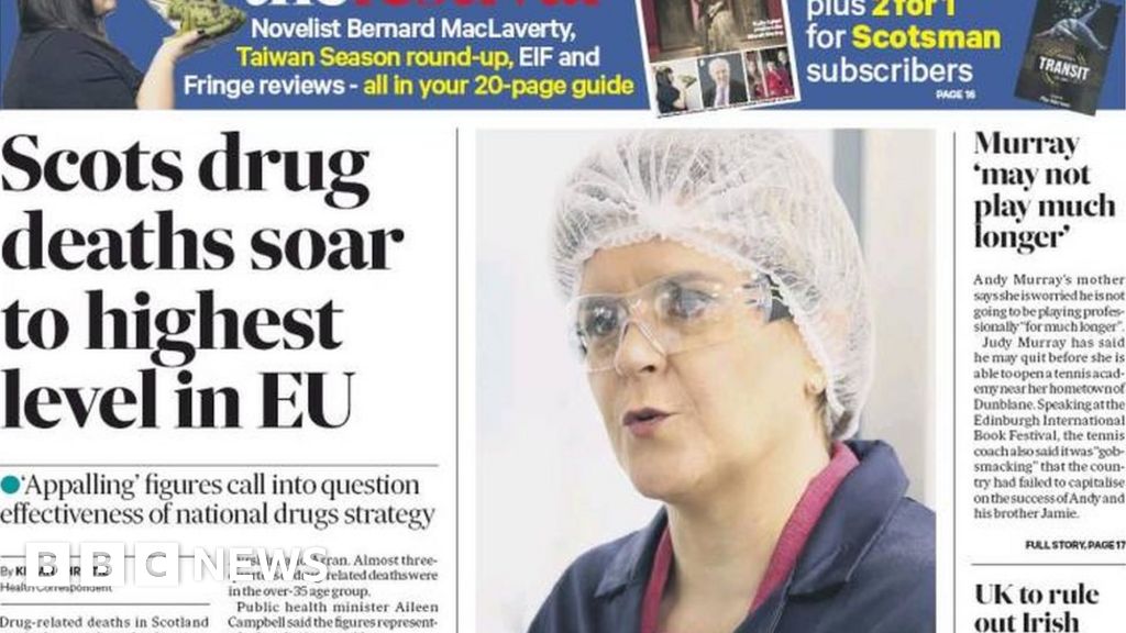 Scotlands Papers Drug Deaths Highest In Eu Bbc News