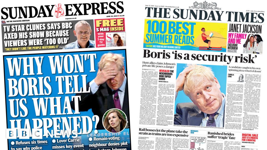 Newspaper headlines: Boris 'partner row' rumbles on across front pages ...