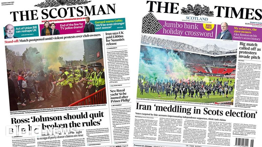 Scotland's papers: Ross's stand on PM and Iran 'meddling' in election