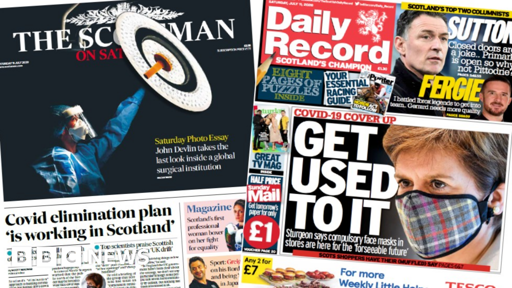 Scotland's papers Scotland 'beating Covid' and 'get used to masks'
