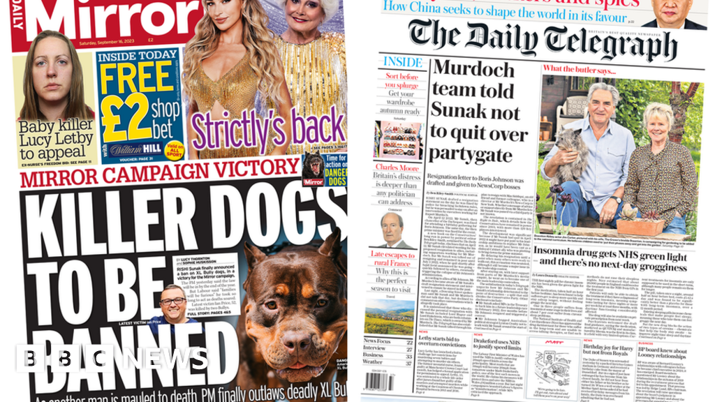 The Papers: XL bully ban and 'Murdoch team told Sunak not to quit'