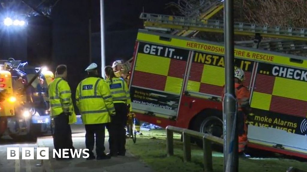 Royston fire engine crash death Vehicle went 'too fast' around roundabout