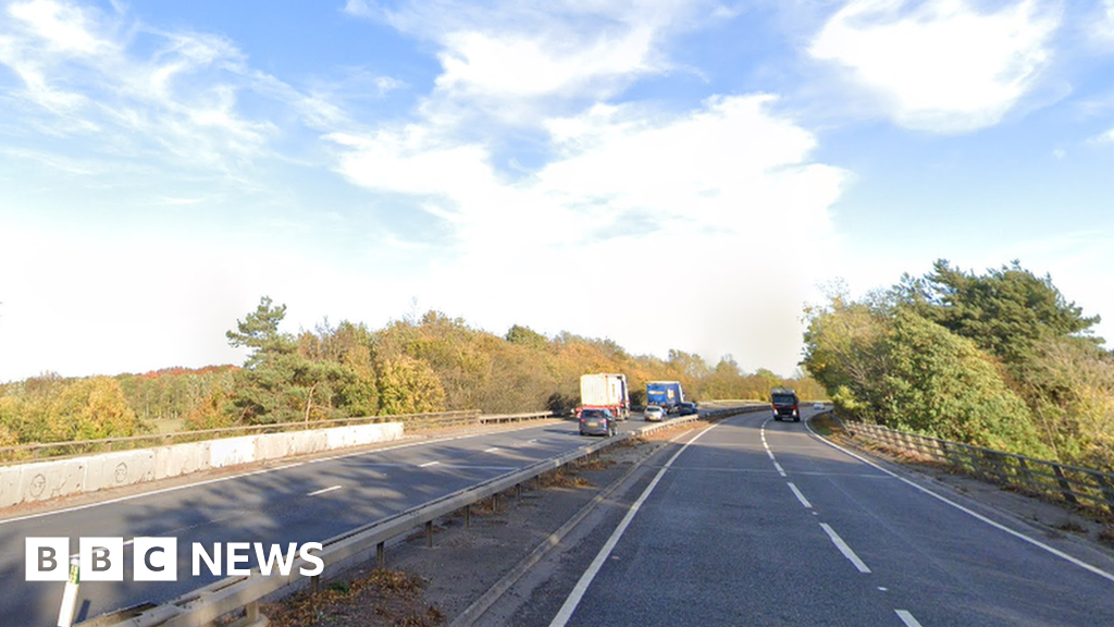 A14 traffic Road closed after serious three vehicle crash