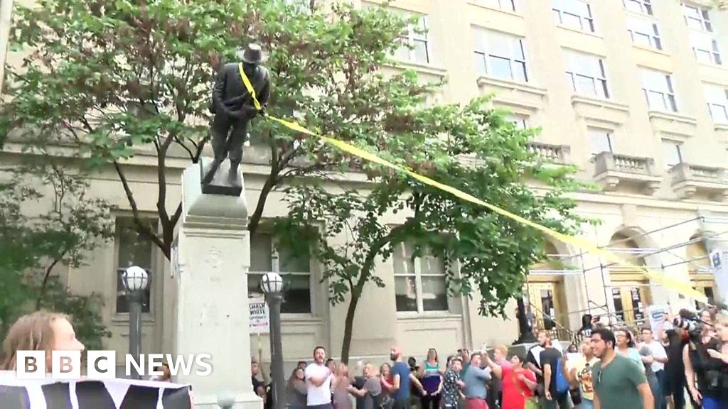 Confederate statue pulled down in North Carolina BBC News