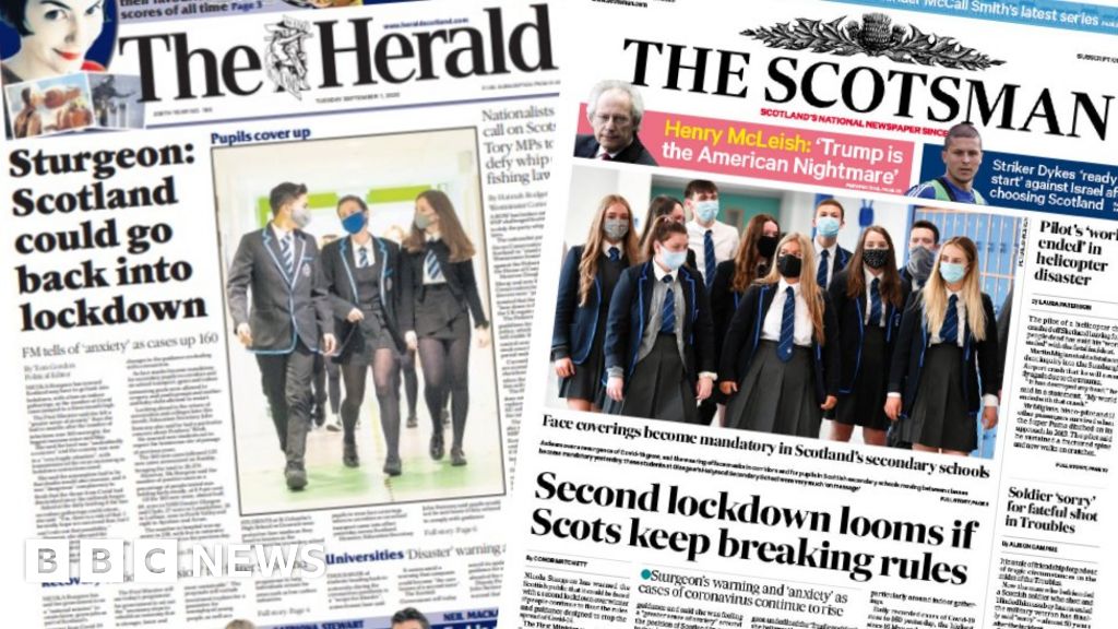 Scotland's Papers: 'Second Lockdown Looms' As Coronavirus Cases Rise