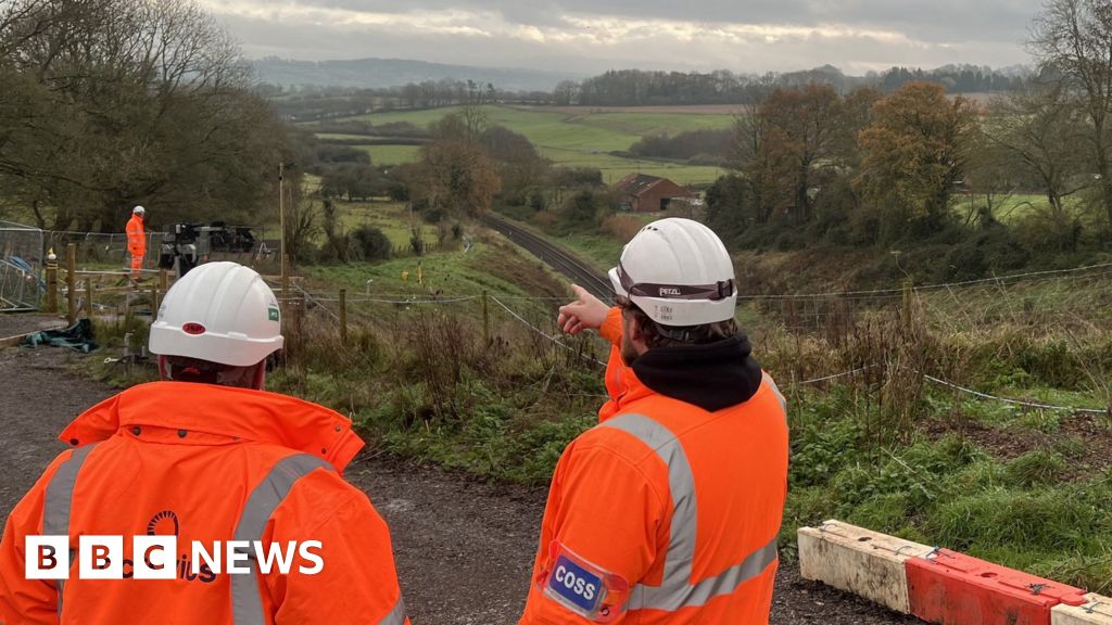 Work continues on Somerset railway line after Crewkerne landslip 