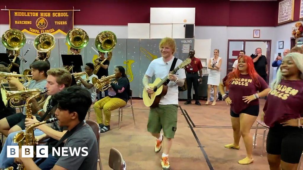 Ed Sheeran's surprise concert for high school students - BBC (Picture 1)
