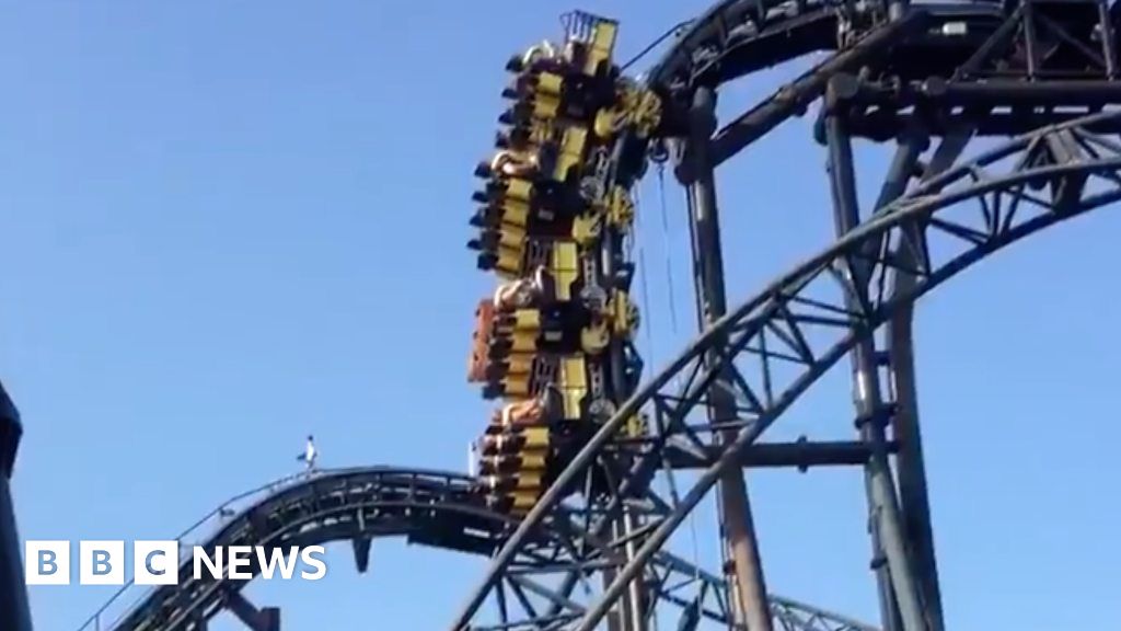 Alton Towers Smiler ride stoppage leaves people hanging mid air