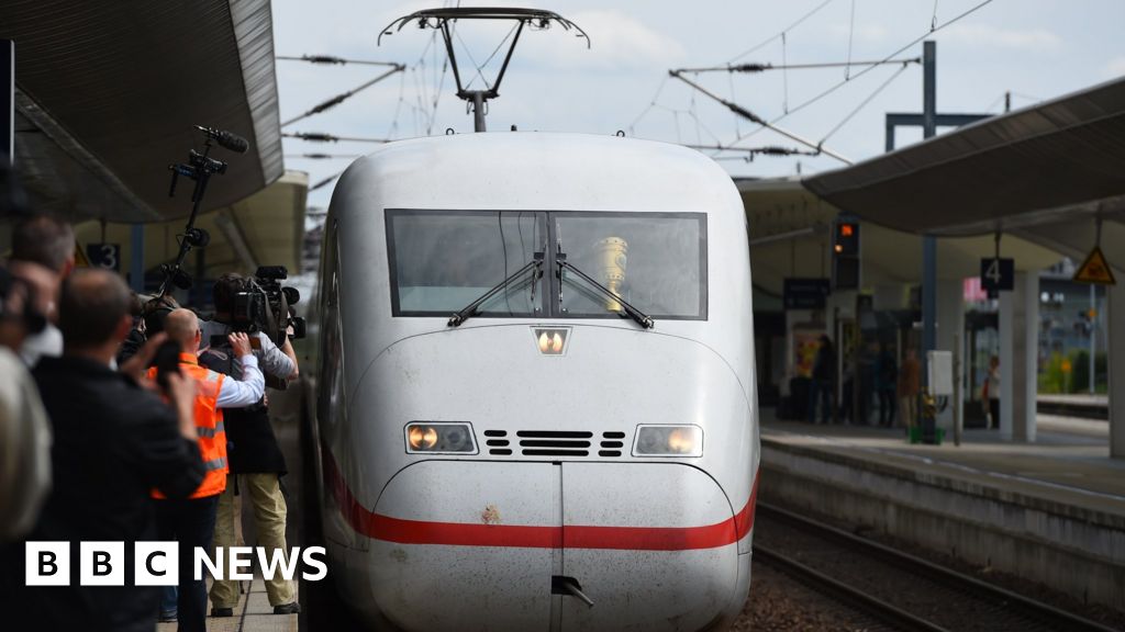 austrian man survives hanging onto high-speed train after cigarette break Man survives 25km ride hanging on to side of German train