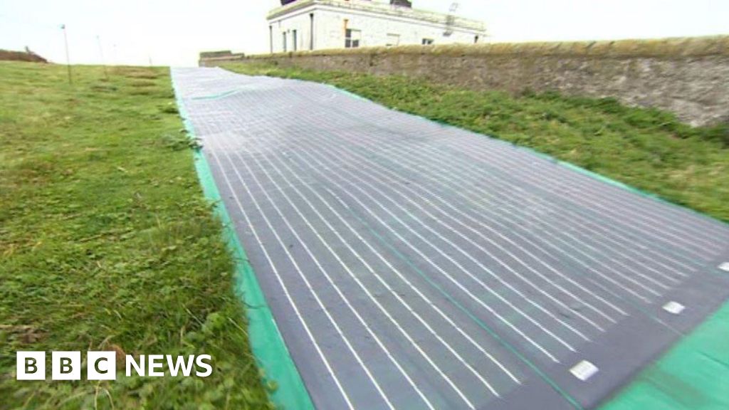 Roll-up solar panels power Flat Holm island