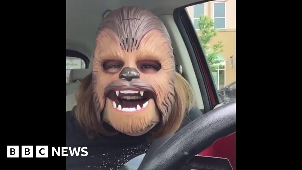 Chewbacca Mask Woman Becomes A Viral Hit Bbc News