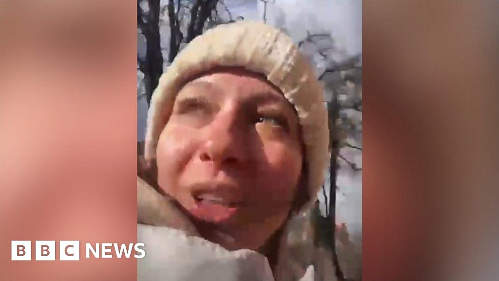 Ukraine war: Woman captures moment missile strike hits Chernihiv