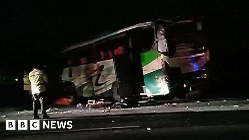 Indonesia bus crashes as passenger grabs wheel