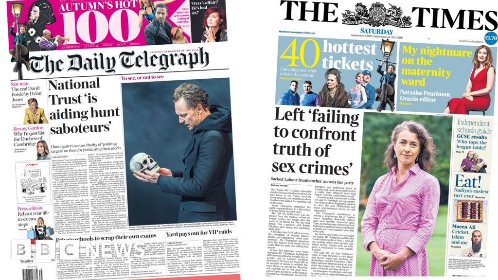 Newspaper headlines: Conservation charity and countryside campaigners clash