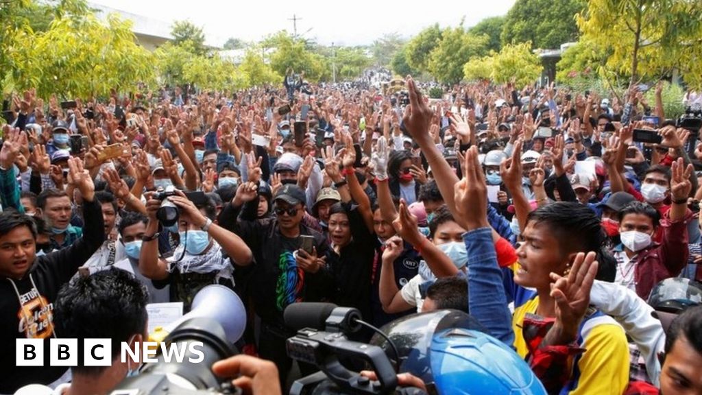Myanmar coup: Huge crowds mourn woman killed in protests