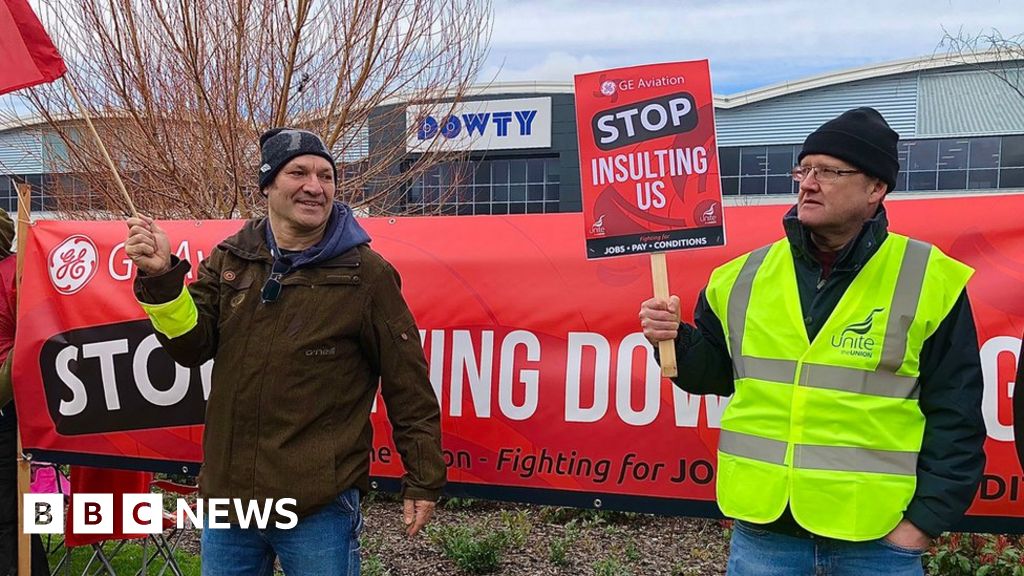 Dowty Propeller workers in Gloucester strike over pay BBC News