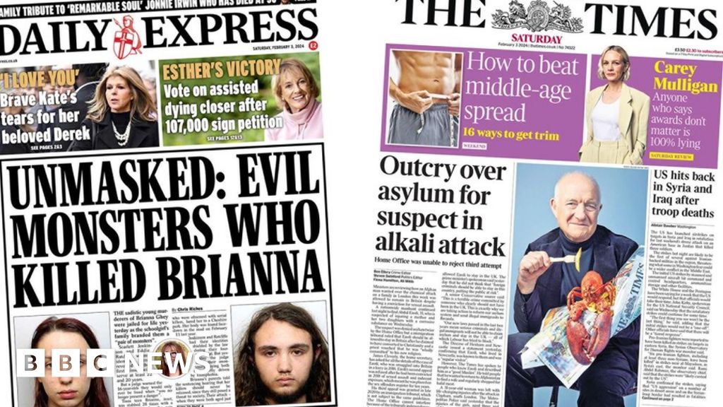 Newspaper headlines: Killers 'unmasked' and Clapham suspect asylum 'outcry'