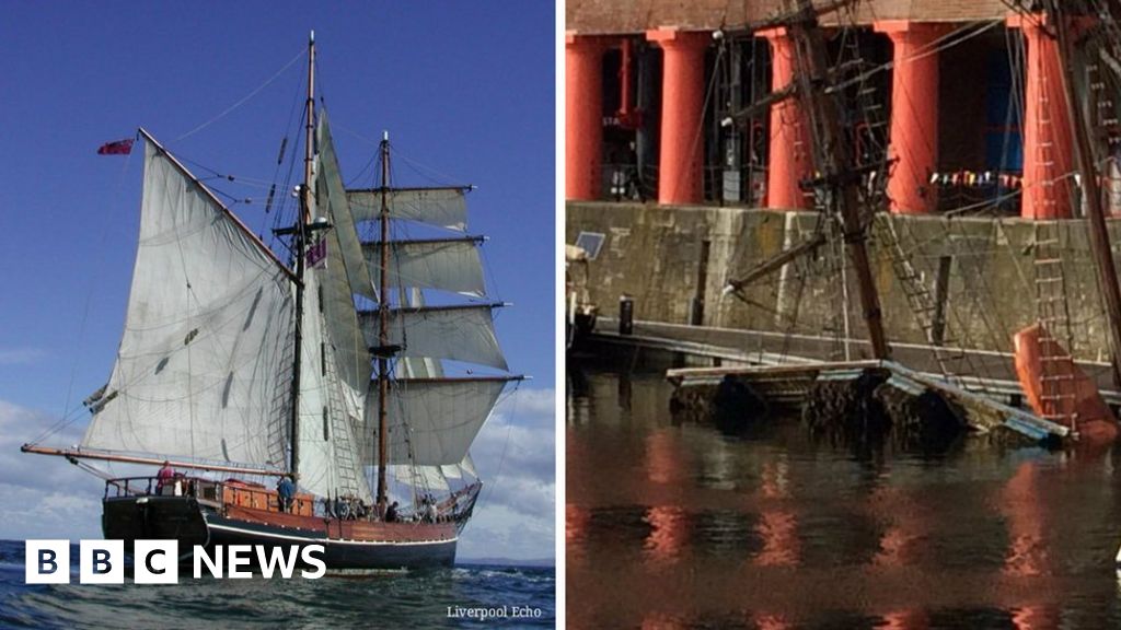 Tall ship Zebu sinks in Liverpool's Albert Dock BBC News
