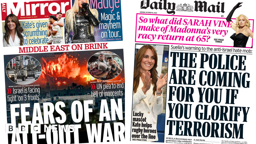 The Papers: 'All-out war' fears and no 'glorifying terrorism'