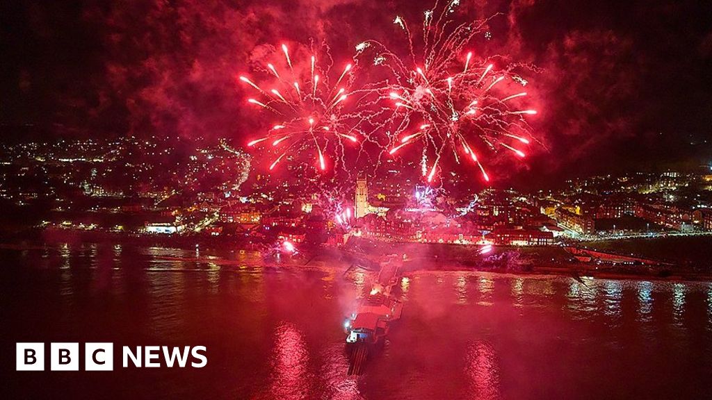 Drone captures Cromer Pier New Year's Day fireworks