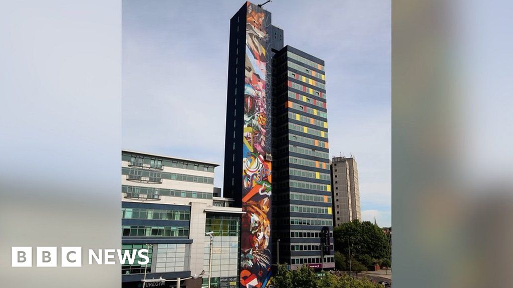 Blue Tower Europes Tallest Artwork Revealed In City Bbc News