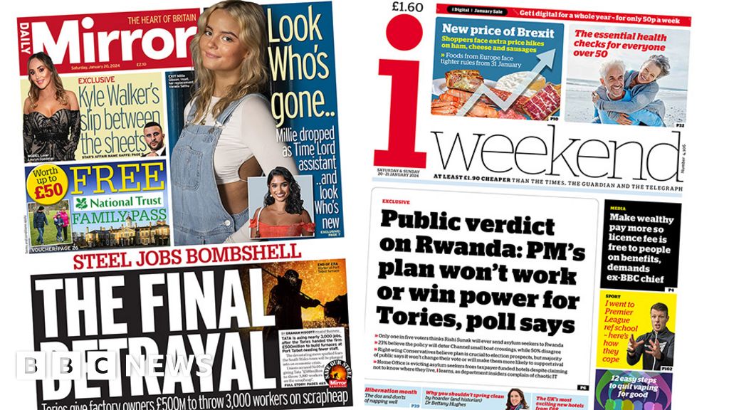 Newspaper headlines: Rwanda plan ‘won’t work’ and steel jobs 'betrayal'