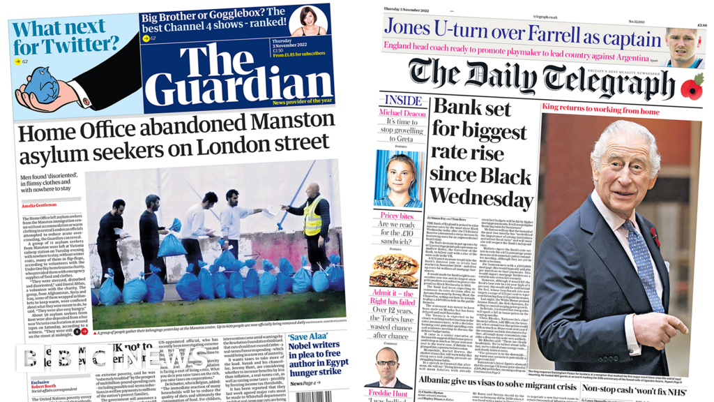 The Papers: Migrants 'abandoned' and Bank set for interest rise