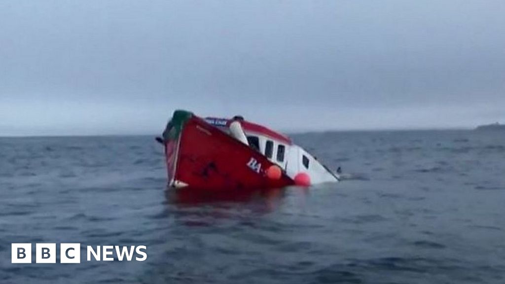 Tyneside Fishing Boat Sinks After Hitting Cargo Ship Bbc News