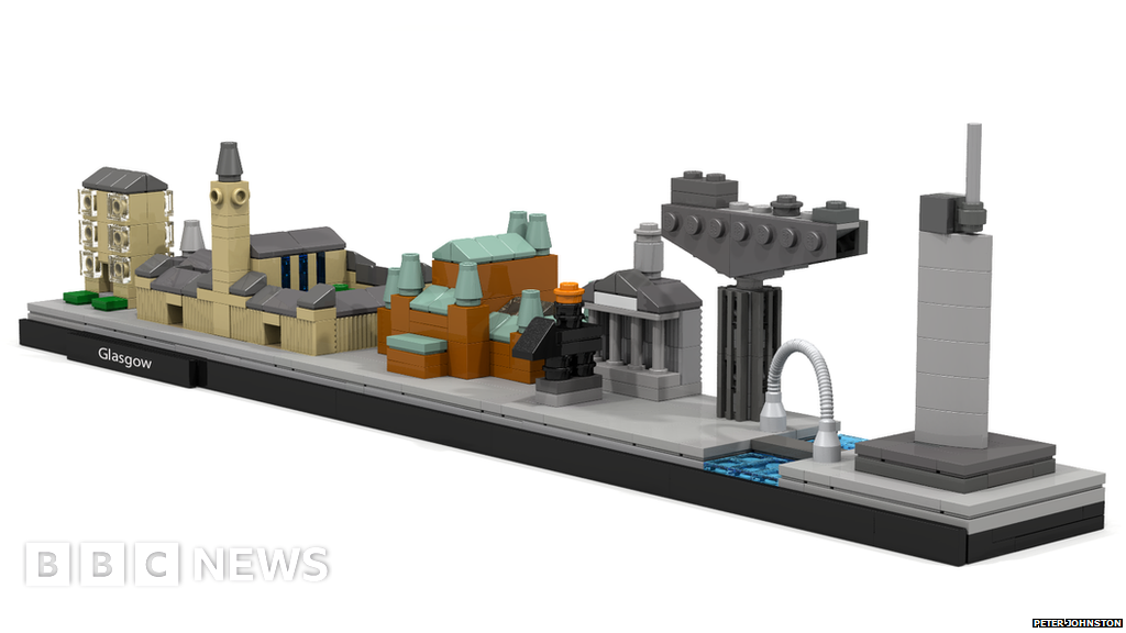 Lego fan designs Glasgow skyline