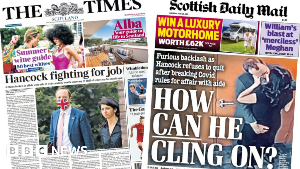 Scotlands Papers Hancock Fighting For Job And Nhs Cancer Warning