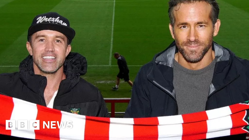 Wrexham Rob Mcelhenney Gives Ryan Reynolds Birthday Park Bbc News 