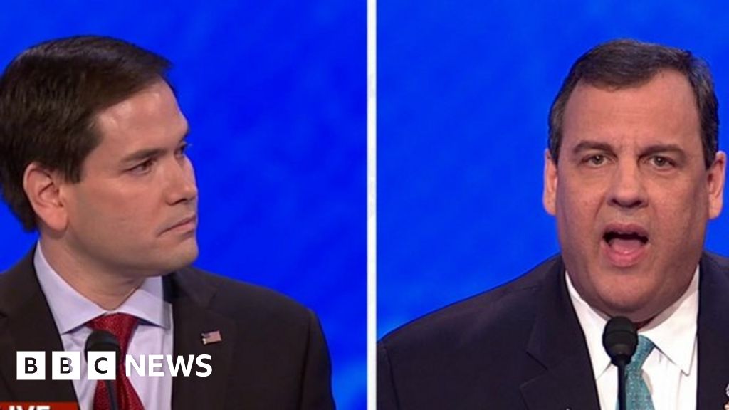 Republican Debate Rubio And Christie Clash On Track Records Bbc News