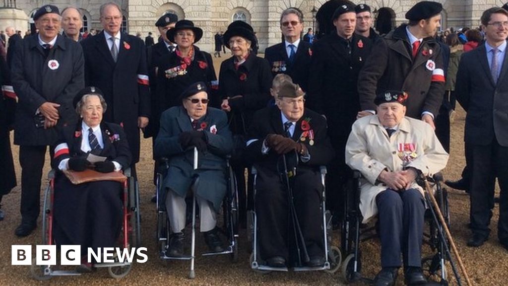 Proud Polish veterans' Cenotaph march past BBC News