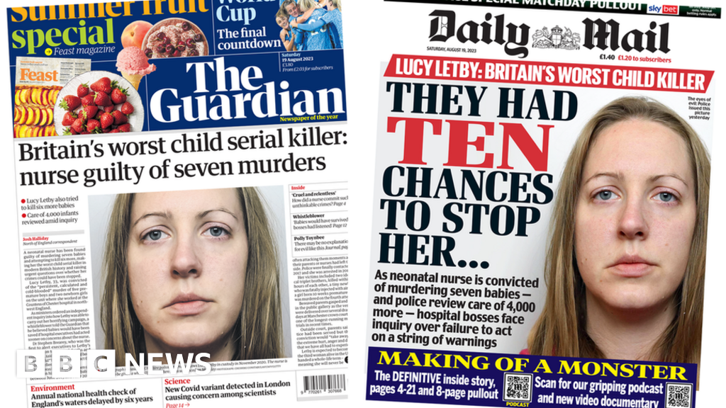 The Papers: 'Ten chances' to stop Letby and 'How many more?'