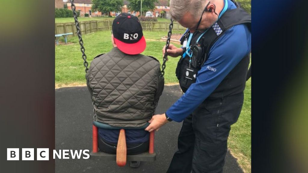 Man, 20, rescued from child's swing