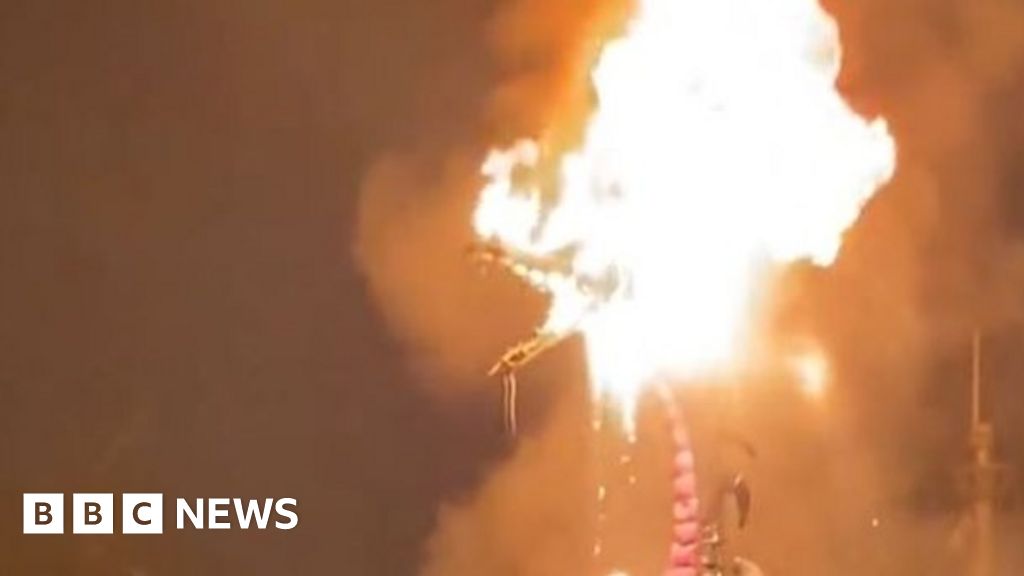 Maleficent: Dragon catches fire during Disneyland show
