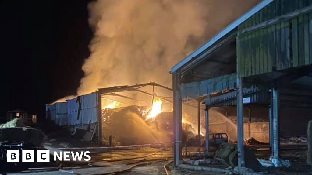 Firefighters tackle multiple Devon barn fires overnight 