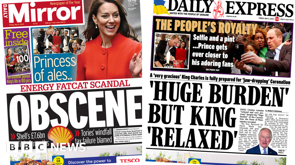 Newspaper headlines: ‘Obscene’ energy profits and King still ‘relaxed’
