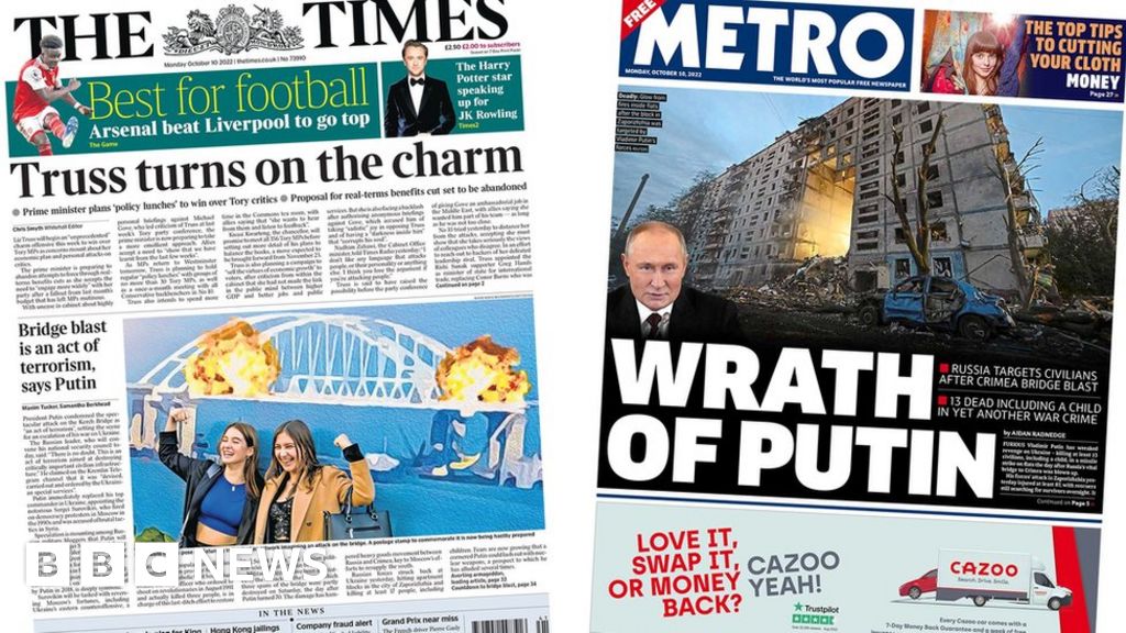Newspaper headlines: ‘Truss turns on the charm’ and ‘wrath of Putin’