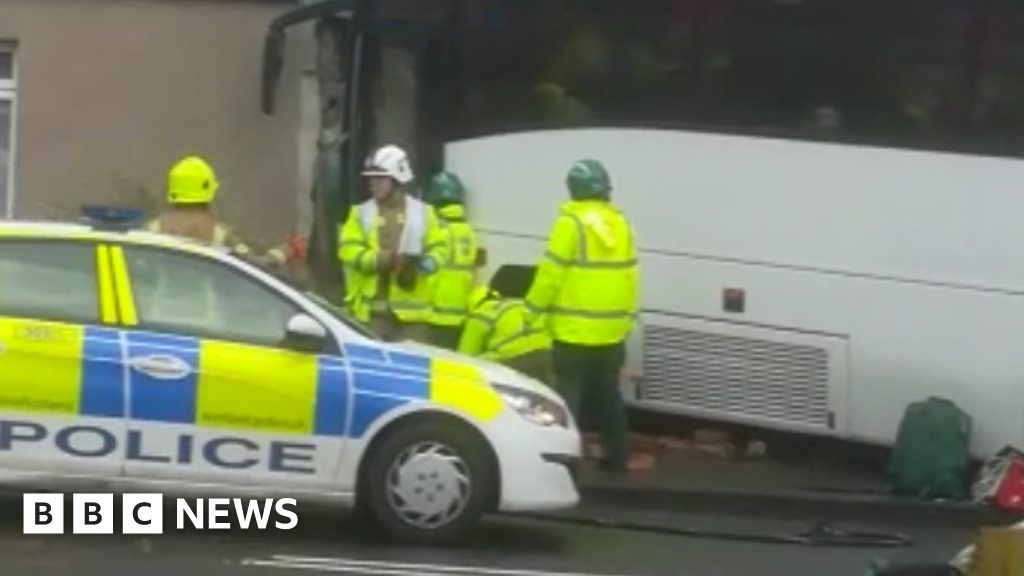 Bus Ploughs Into Side Of House In East Whitburn Bbc News