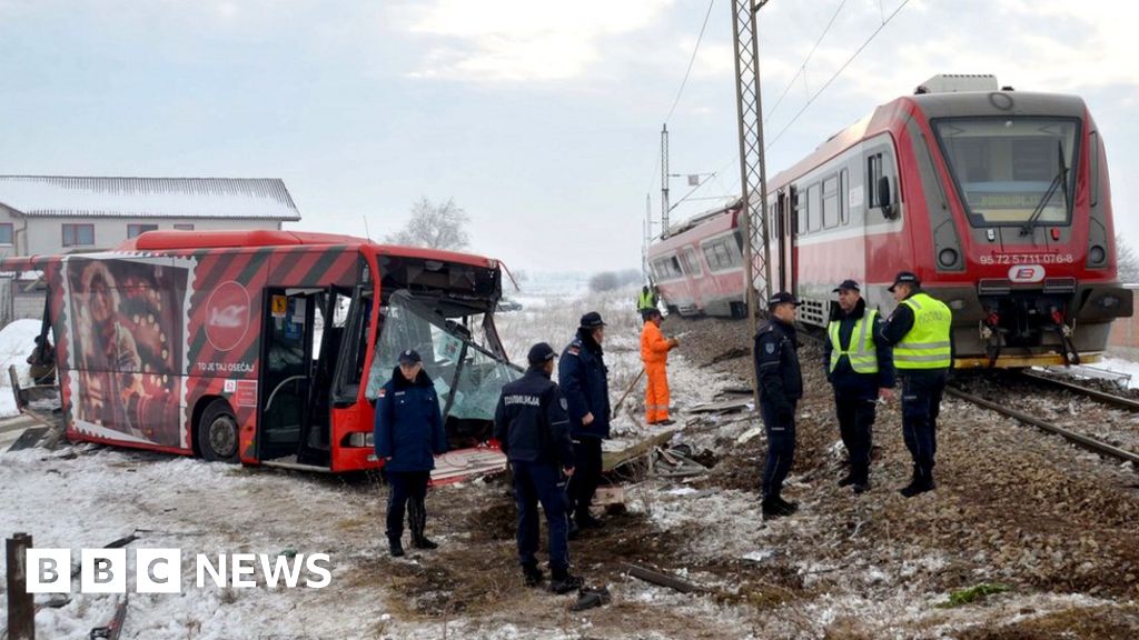 Student bus cut in half in Serbia crash