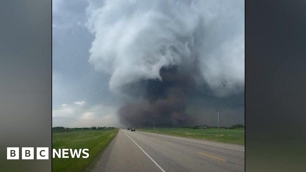Destructive tornado hits rural Alberta, Canada