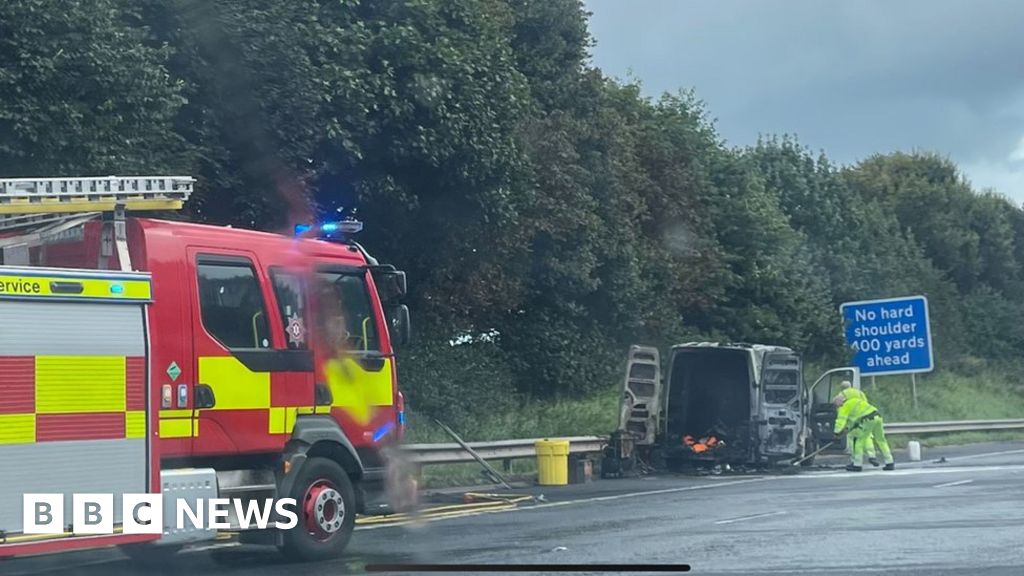 M2 Belfast Motorway reopens after fire shut southbound lanes