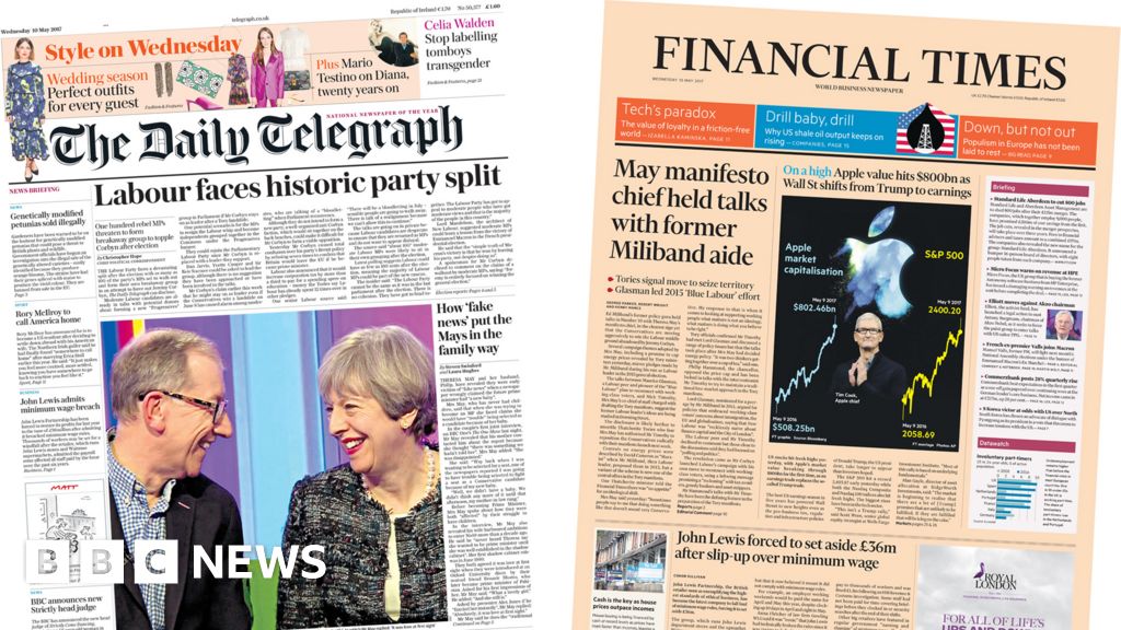 Newspaper Headlines Tory Manifesto And Fbi Chief Fired Bbc News 