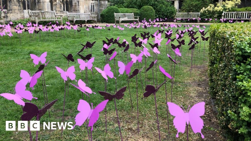 Gloucester Cathedral metal butterflies honour memory of loved ones